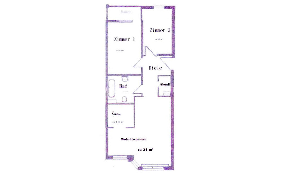Balkon - offene Küche - Badewanne - Stellplatz | 3-Zimmer-Wohnung Plauen Preißelpöhl - Foto 3