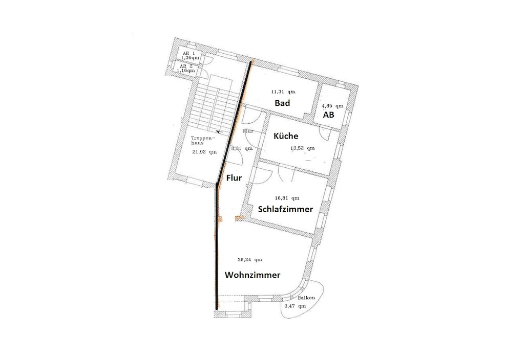 Balkon - Kamin - Tageslichtbad - Dusche | 2-Zimmer-Wohnung Plauen Westend - Foto 3
