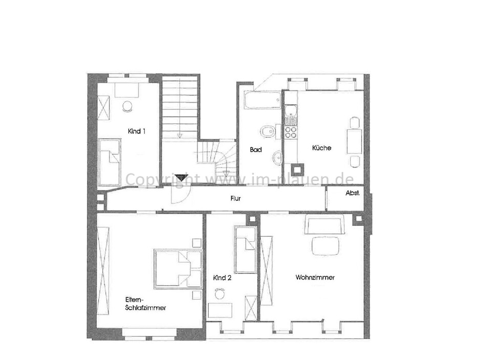 Einbauküche - Tageslichtbad - Weitblick - Laminat | 4-Zimmer-Wohnung Plauen Hofer Vorstadt - Foto 5