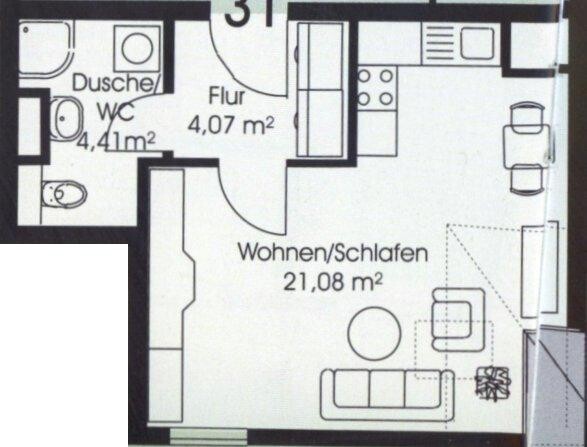 EBK – Stadtzentrum – sofort frei 1-Zimmer-Wohnung Plauen - Foto 5